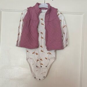 Carter's Pink Vest and White Bodysuit Set